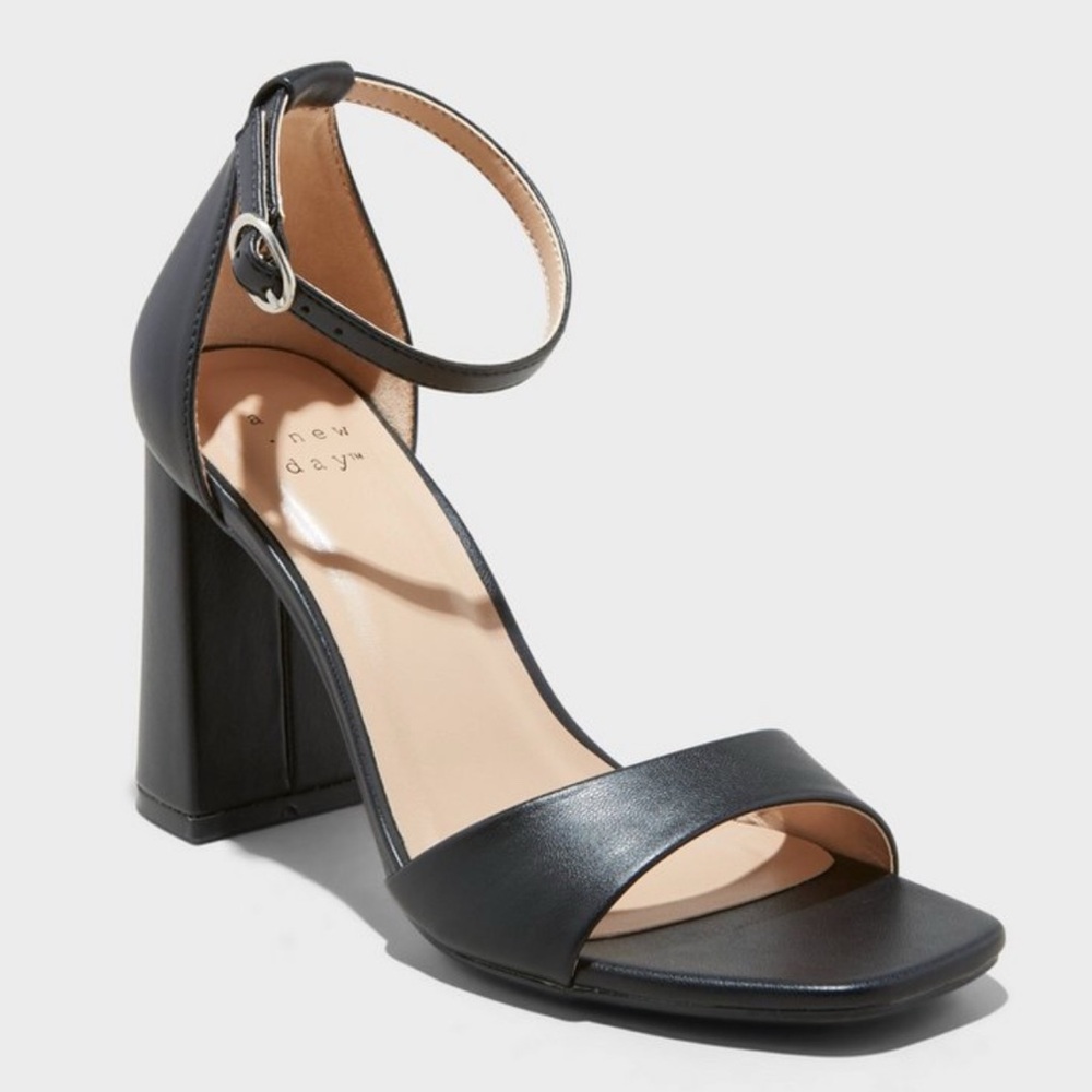 Women's Shelly Heels with Memory Foam Insole - A New Day™ Black 7.5Wide